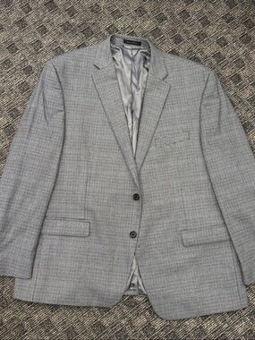 Lauren Ralph Lauren Men’s 48R Gray Houndstooth Windowpane Blazer Sport Coat